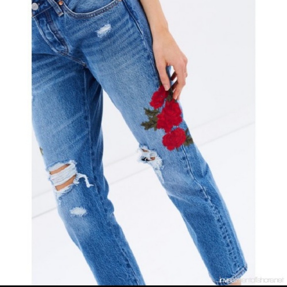 Levi's Denim - Levi's 501 Floral Jeans